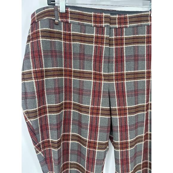 Express Columnist Ankle Pants Womens Size 18R Plaid Pockets Mid Rise Preppy - Picture 2 of 10